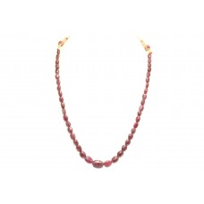 Beads Braided Necklace Strand Single Line Natural Glass Filled Red Ruby Beads